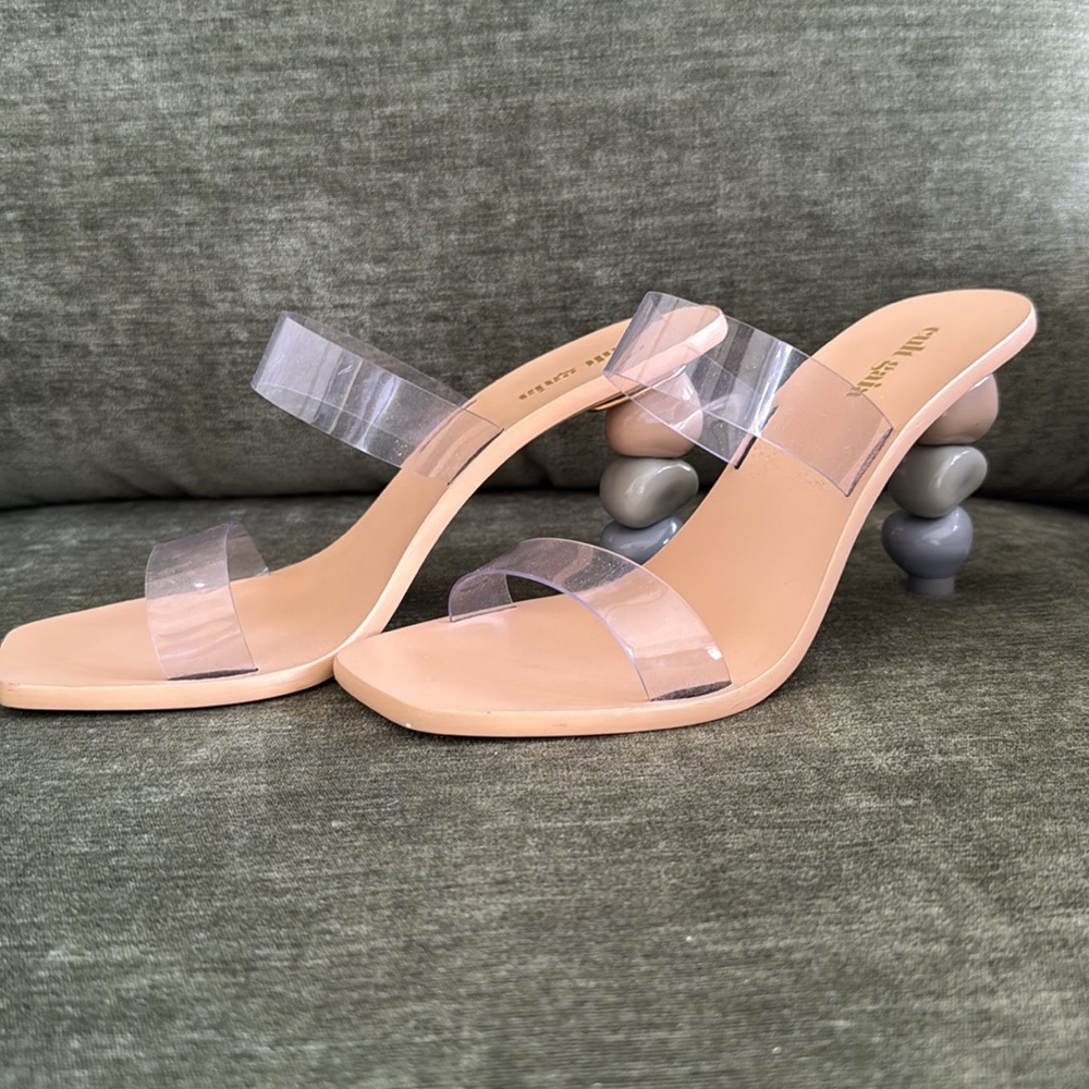 CULT GAIA Meta Bauble-Heel Vinyl Mules